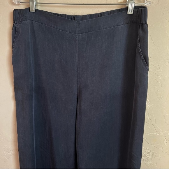 Pure Jill J.Jill Tall  Lyocell Tencel “Deep Blue” Wide Leg Pull On Pants - Picture 3 of 8